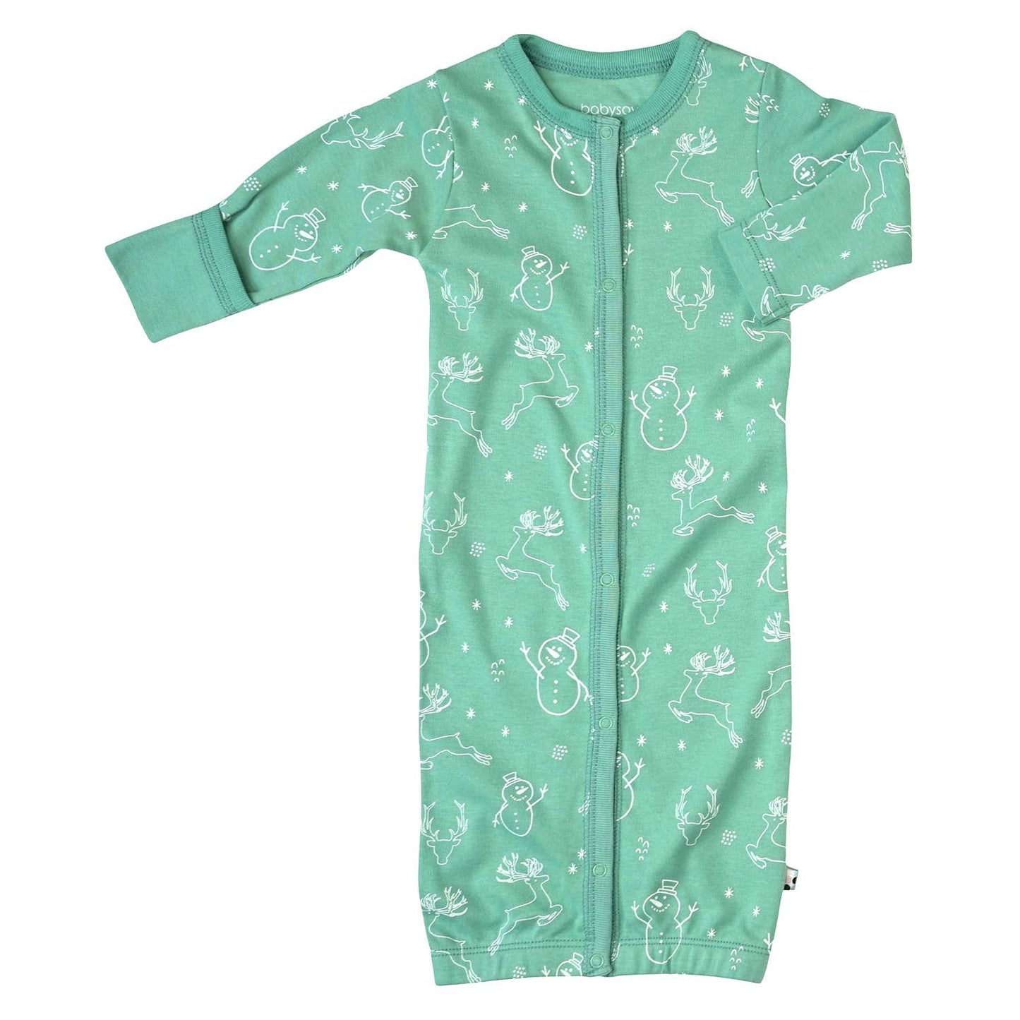 Babysoy Pattern Print Baby Snaps Gown
