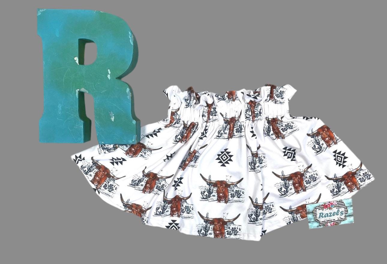 Girls' Longhorn Aztec Print Skirt: Western Rodeo Kid Style