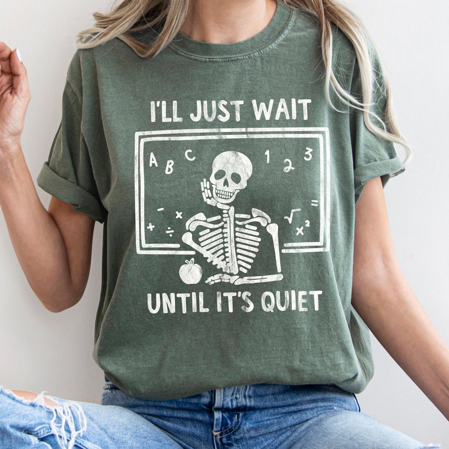 I'll Just Wait Until It's Quite Teacher Retro Halloween Comfort Colors Tshirt
