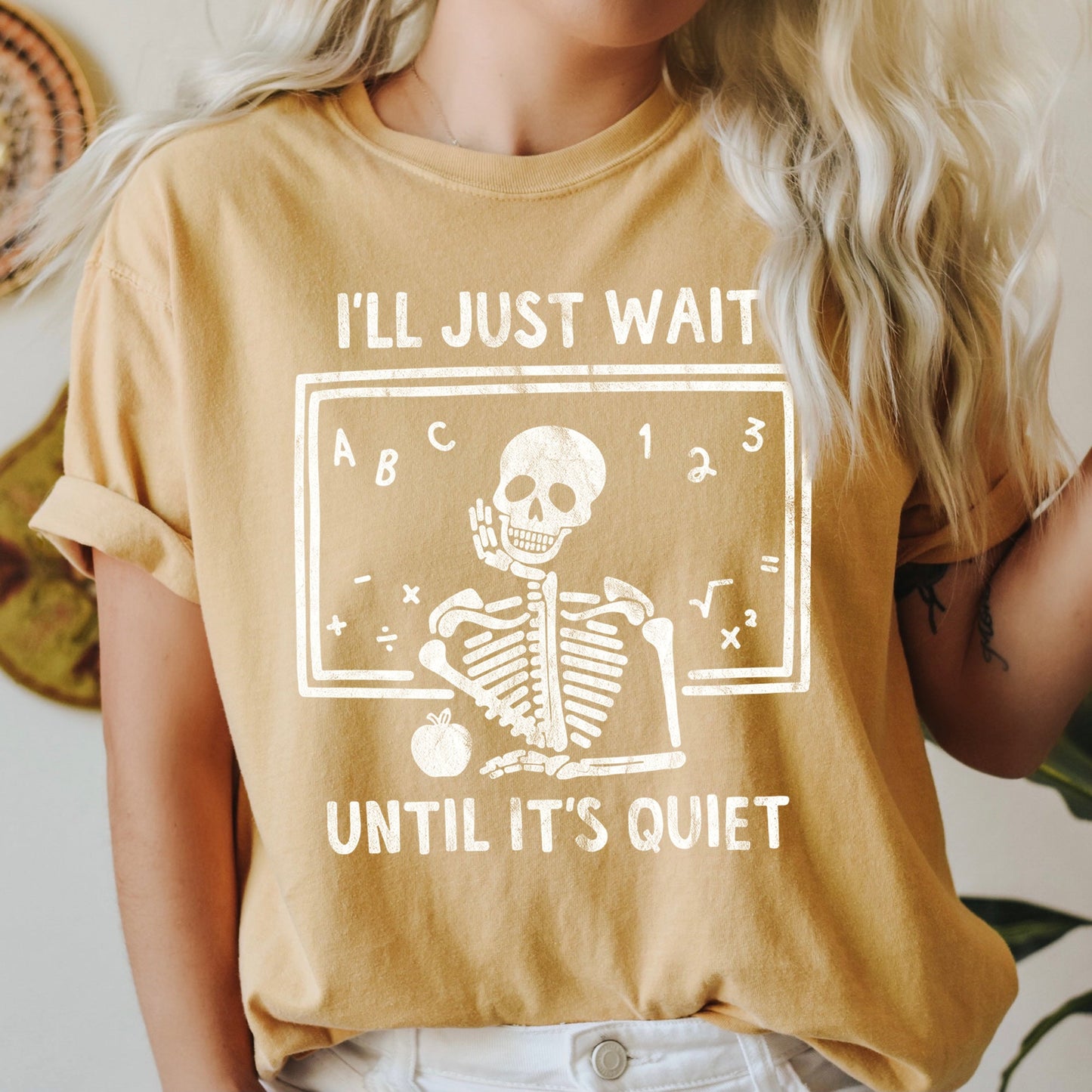 I'll Just Wait Until It's Quite Teacher Retro Halloween Comfort Colors Tshirt