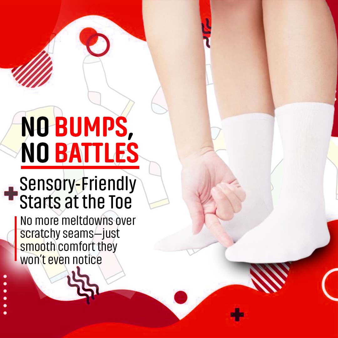 SmoothToe™ Essentials Crew – Seamless Toe Sensory-Friendly Socks 3-Pack