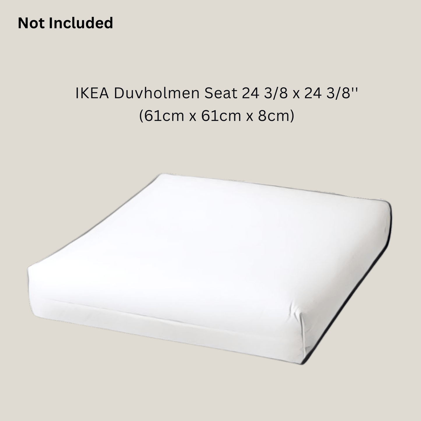 Beige Stripe Outdoor Seat Cushion Covers – 2 Pack – Compatible with IKEA Duvholmen