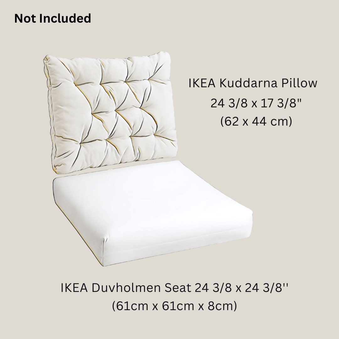 Rockin Cushions Outdoor Slip Covers | Beige Stripe | Compatible with IKEA Duvholmen Kuddarna Cushions | Includes 2 Kuddarna Pillow Covers and 2 Duvholmen Seat Covers - Set of 4