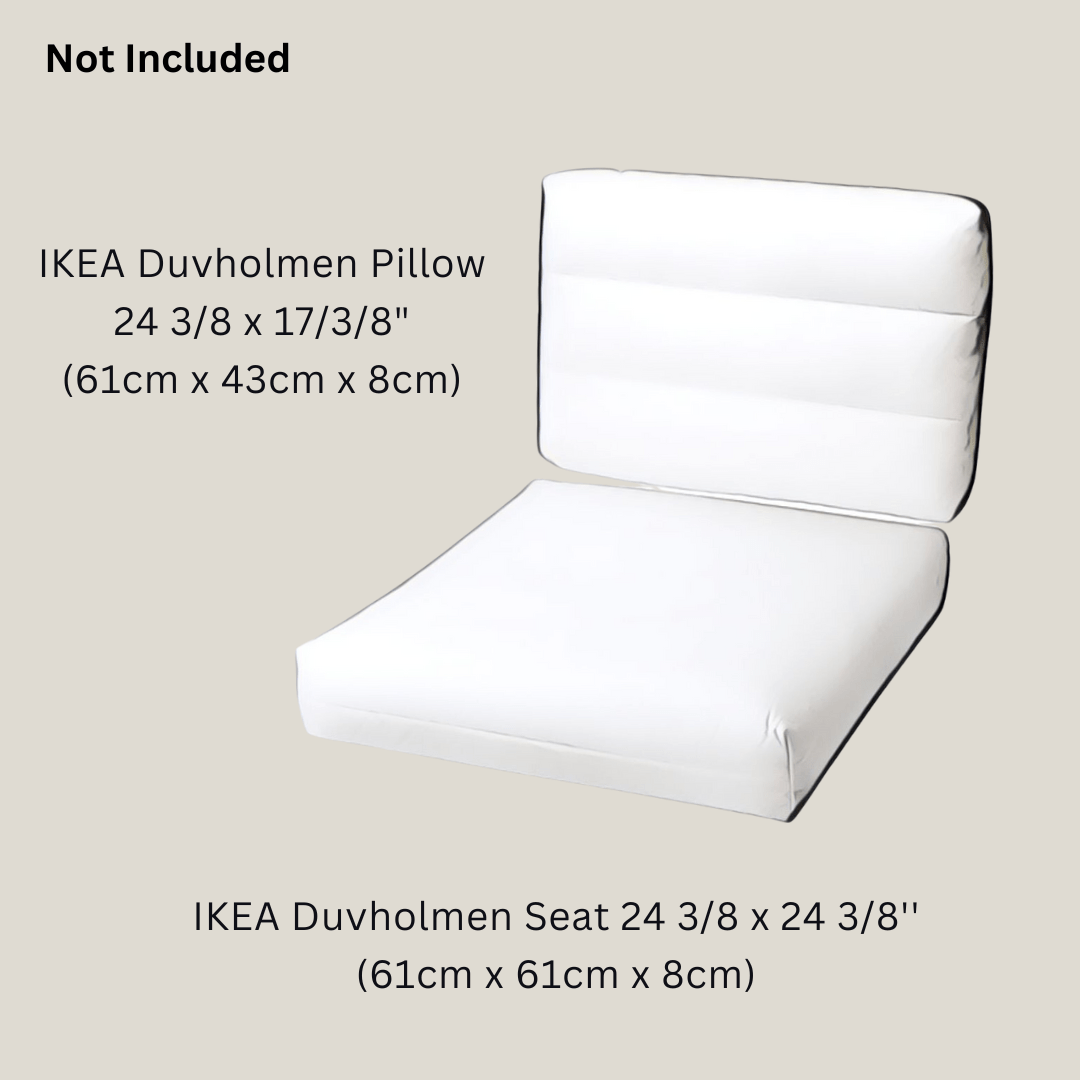 Rockin Cushions Outdoor Slip Covers | Blue Rain | Compatible with IKEA Duvholmen Cushions | Includes 2 Duvholmen Pillow Covers and 2 Duvholmen Seat Covers - Set of 4