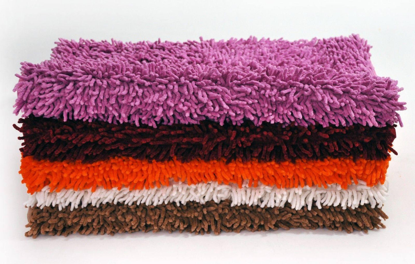DaDa Bedding Fuchsia Magenta Pink Shaggy Soft Chenille Noodle Carpet Rug Bath Mat