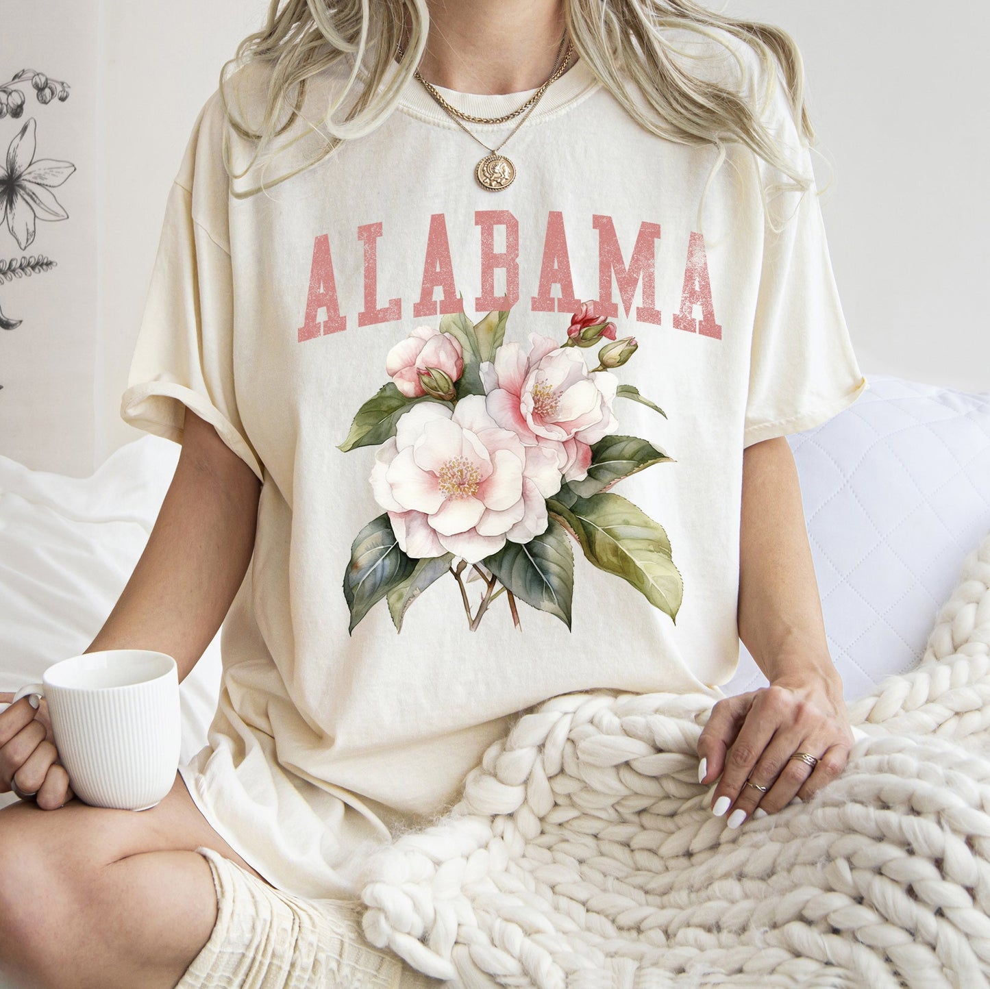 Alabama State Flower Comfort Colors Tshirt