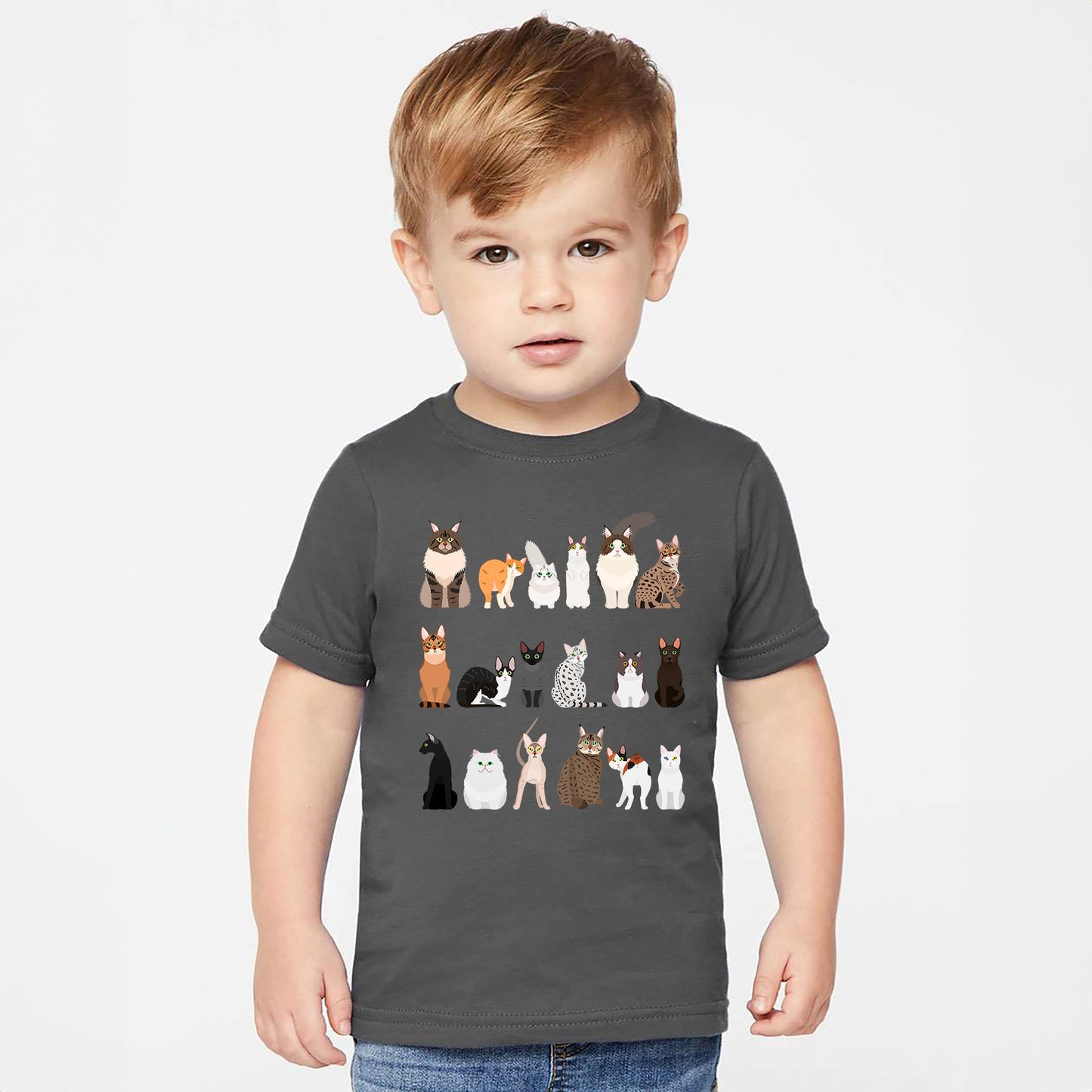 Cat Lovers Kid's Tees, Farm Animal Infant Bodysuits, Pet, Illustration, Breeds, Youth Comfort Colors T-Shirt