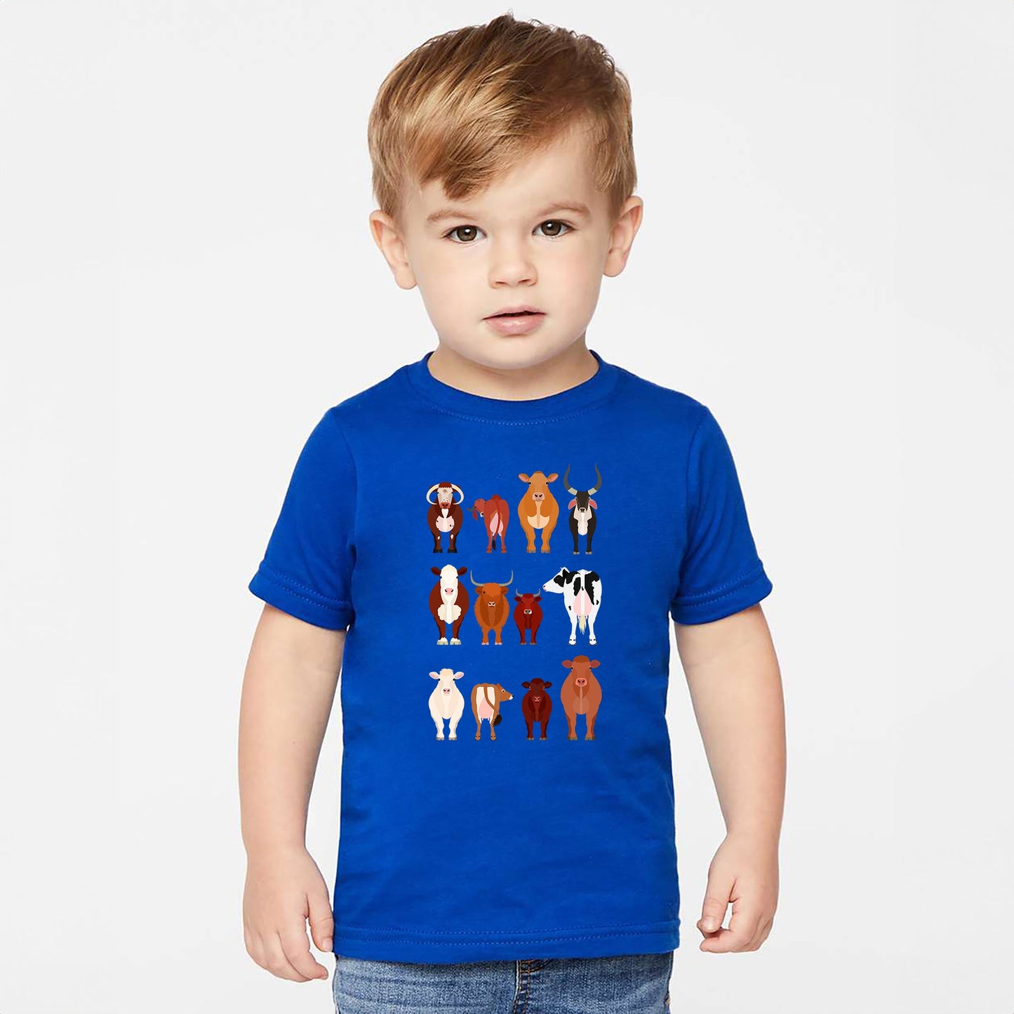 Cow Lovers Kid's Tees, Farm Animal Infant Bodysuits, Illustration, Breeds, Youth Comfort Colors T-Shirt