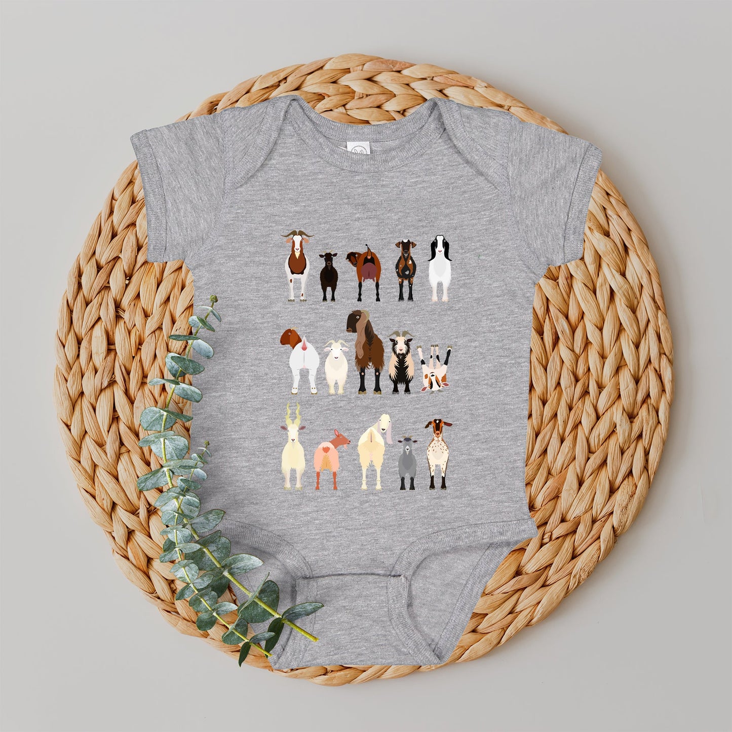 Goat Lovers Kid's Tees, Farm Animal Infant Bodysuits, Illustration, Breeds, Youth Comfort Colors T-Shirt