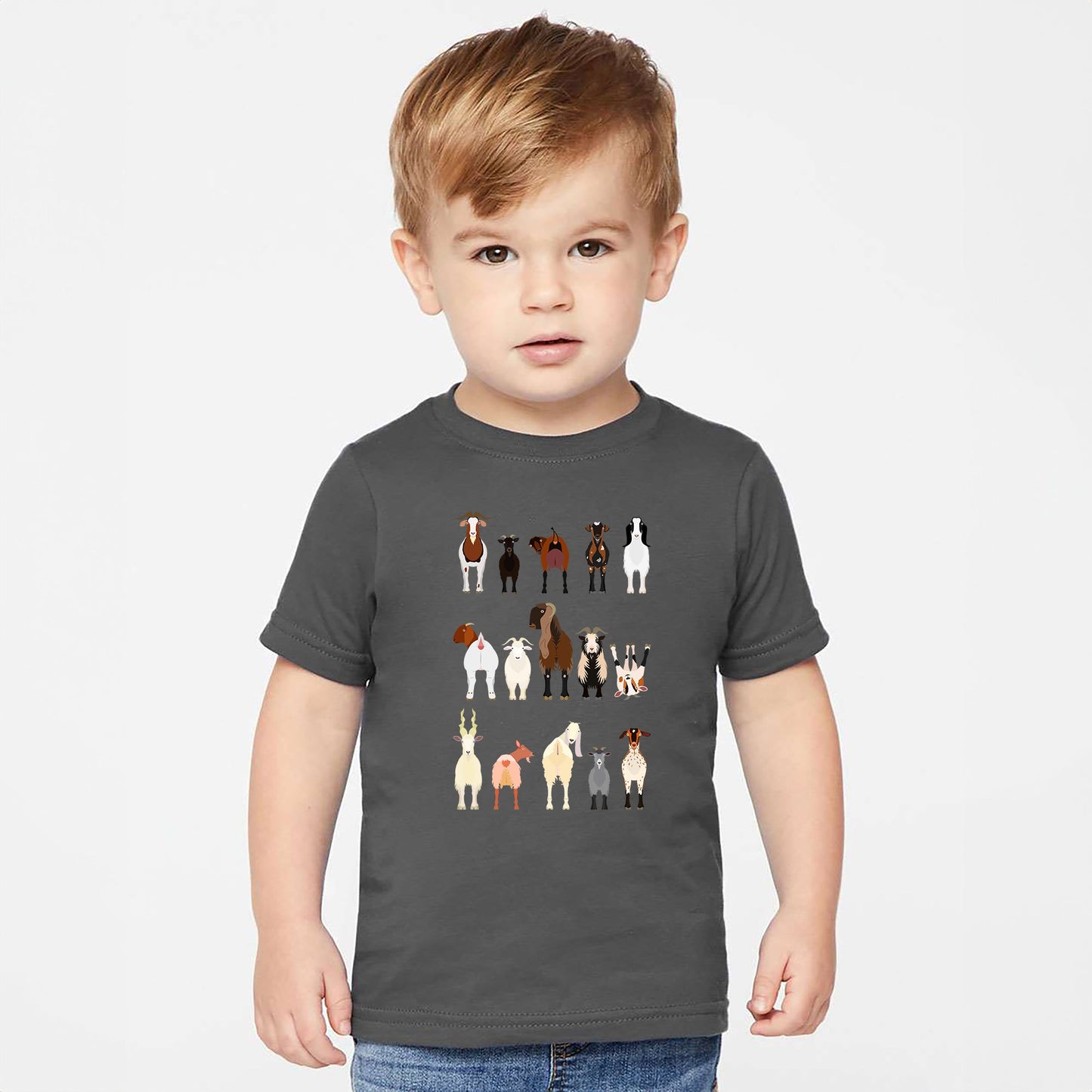 Goat Lovers Kid's Tees, Farm Animal Infant Bodysuits, Illustration, Breeds, Youth Comfort Colors T-Shirt