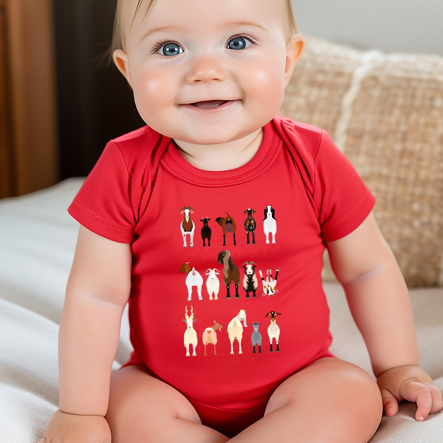 Goat Lovers Kid's Tees, Farm Animal Infant Bodysuits, Illustration, Breeds, Youth Comfort Colors T-Shirt