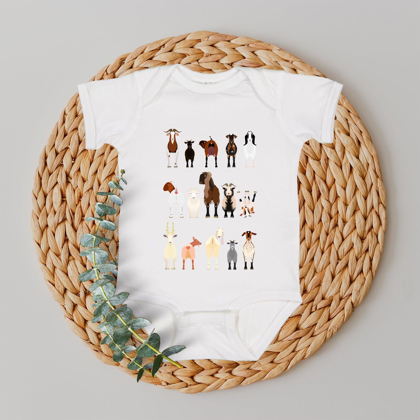 Goat Lovers Kid's Tees, Farm Animal Infant Bodysuits, Illustration, Breeds, Youth Comfort Colors T-Shirt