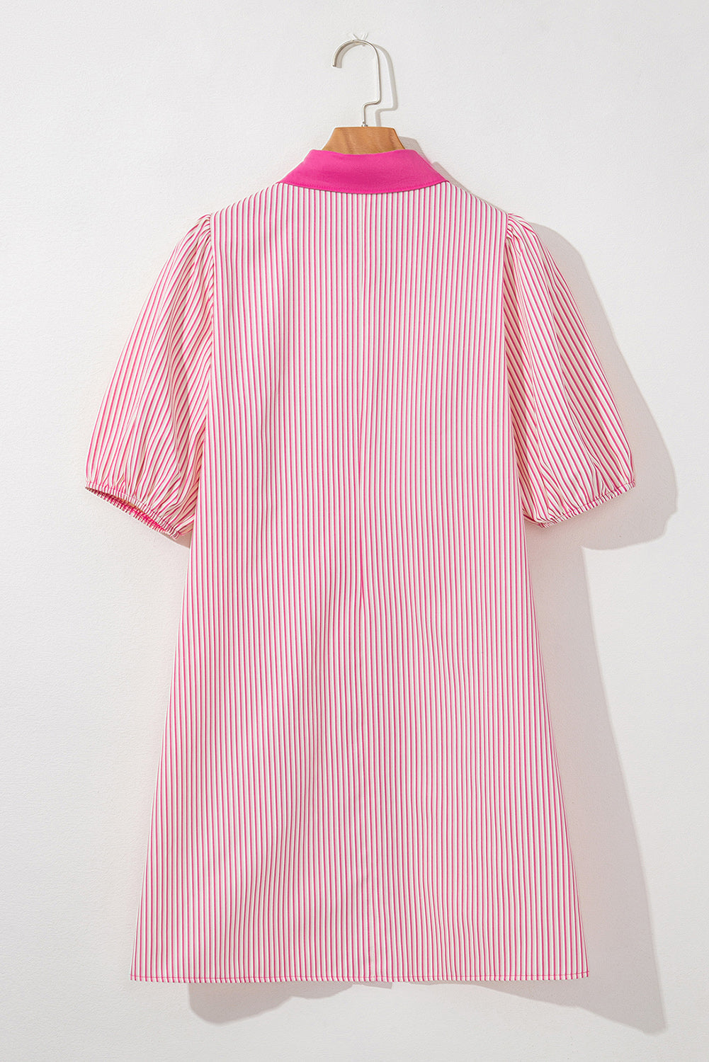 Stripe Patchwork Chest Pocket Mini Shirt Dress