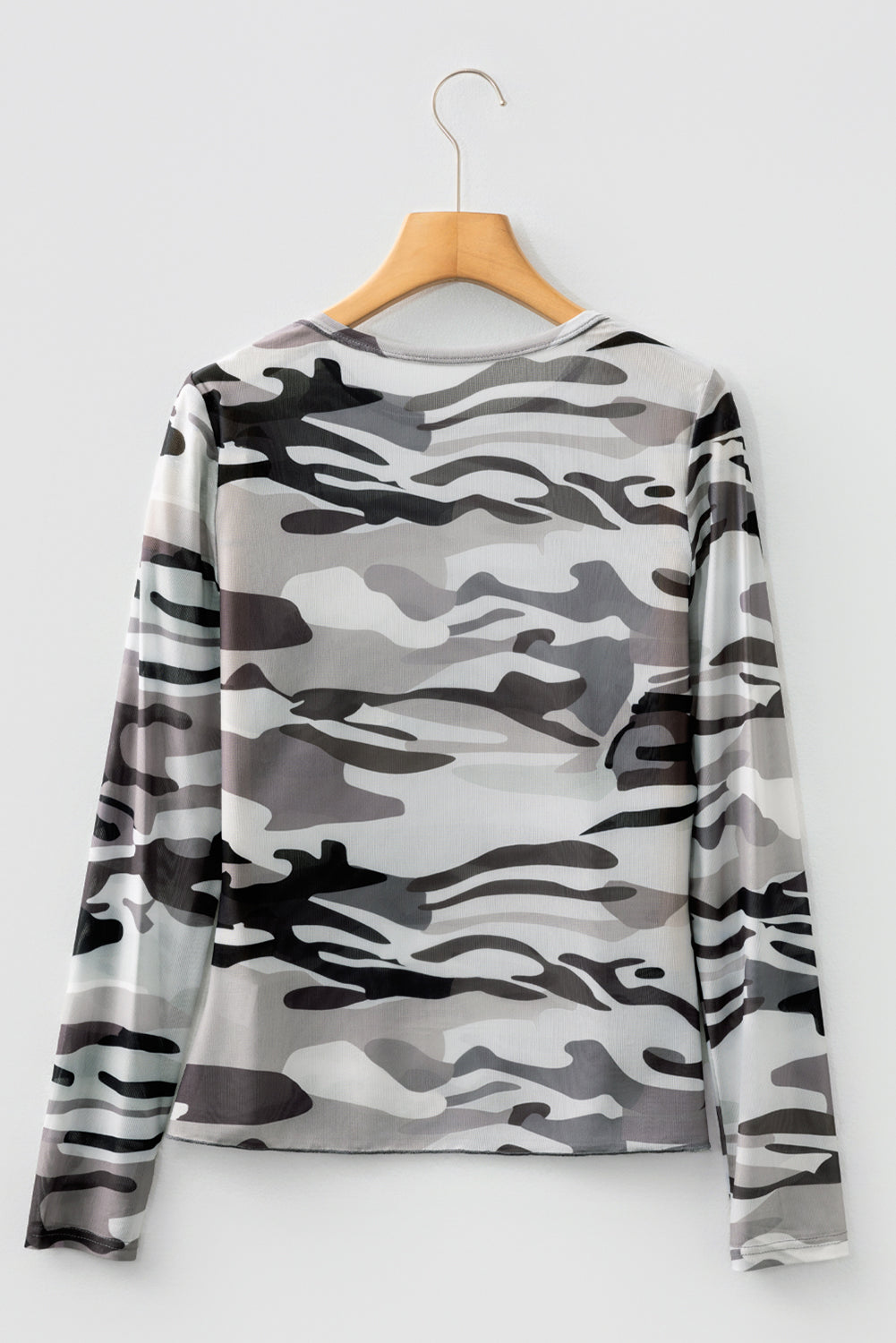 Western Camo Mesh Long Sleeve Top