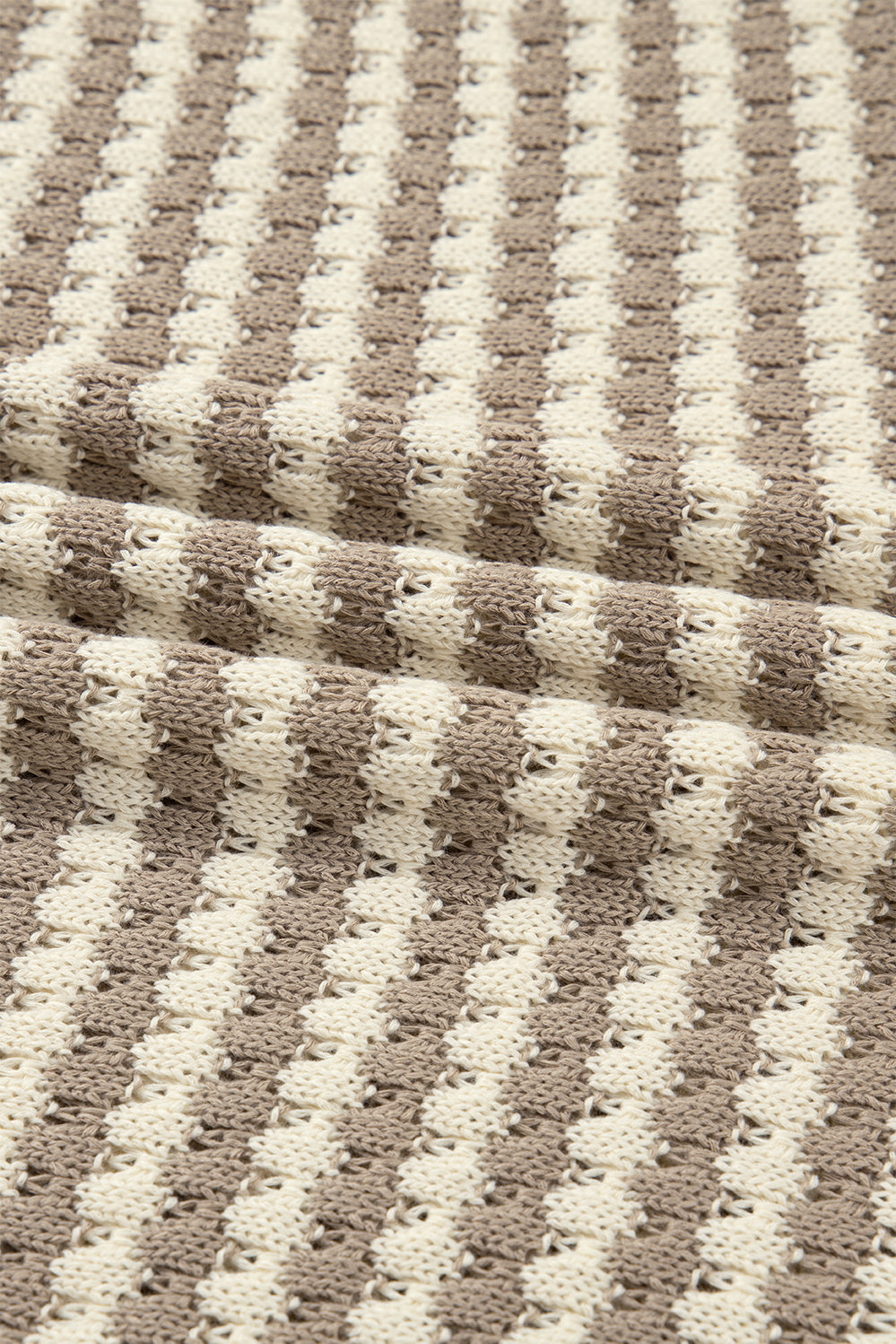 Plus Size Stripe V-Neck Drop Shoulder Sweater