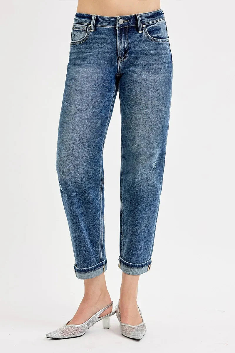 Low-Rise Crop Boyfriend RISEN Jeans – Full & Plus Size