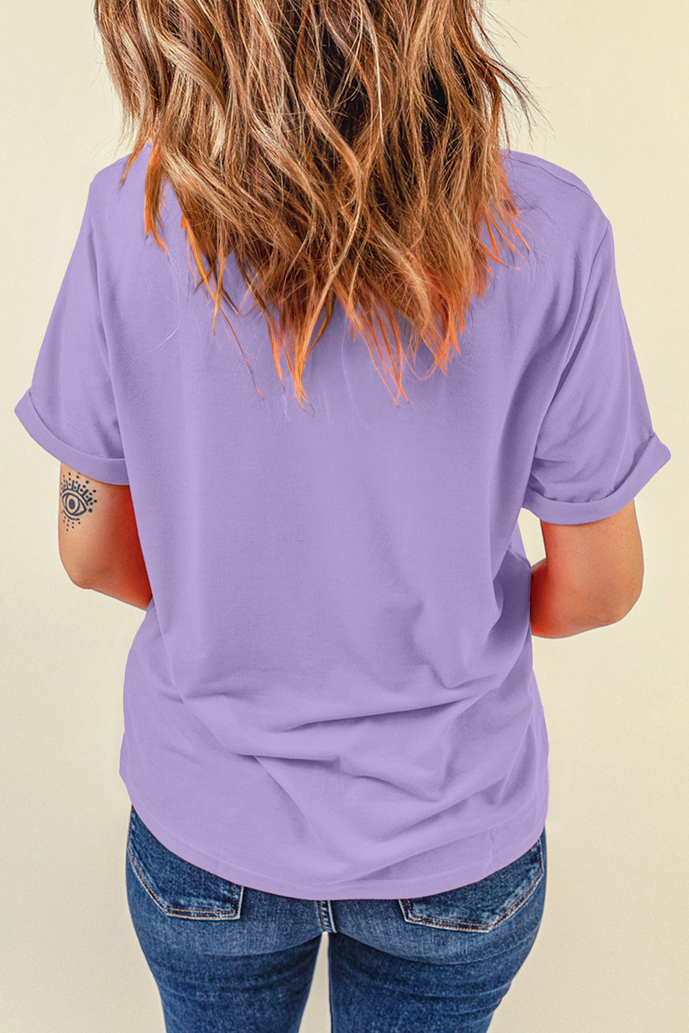 Solid Short Sleeve Crew Neck Tee