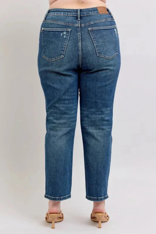 Judy Blue Jeans - Full Size High Waisted Rigid Magic Non-destroy Straight Leg