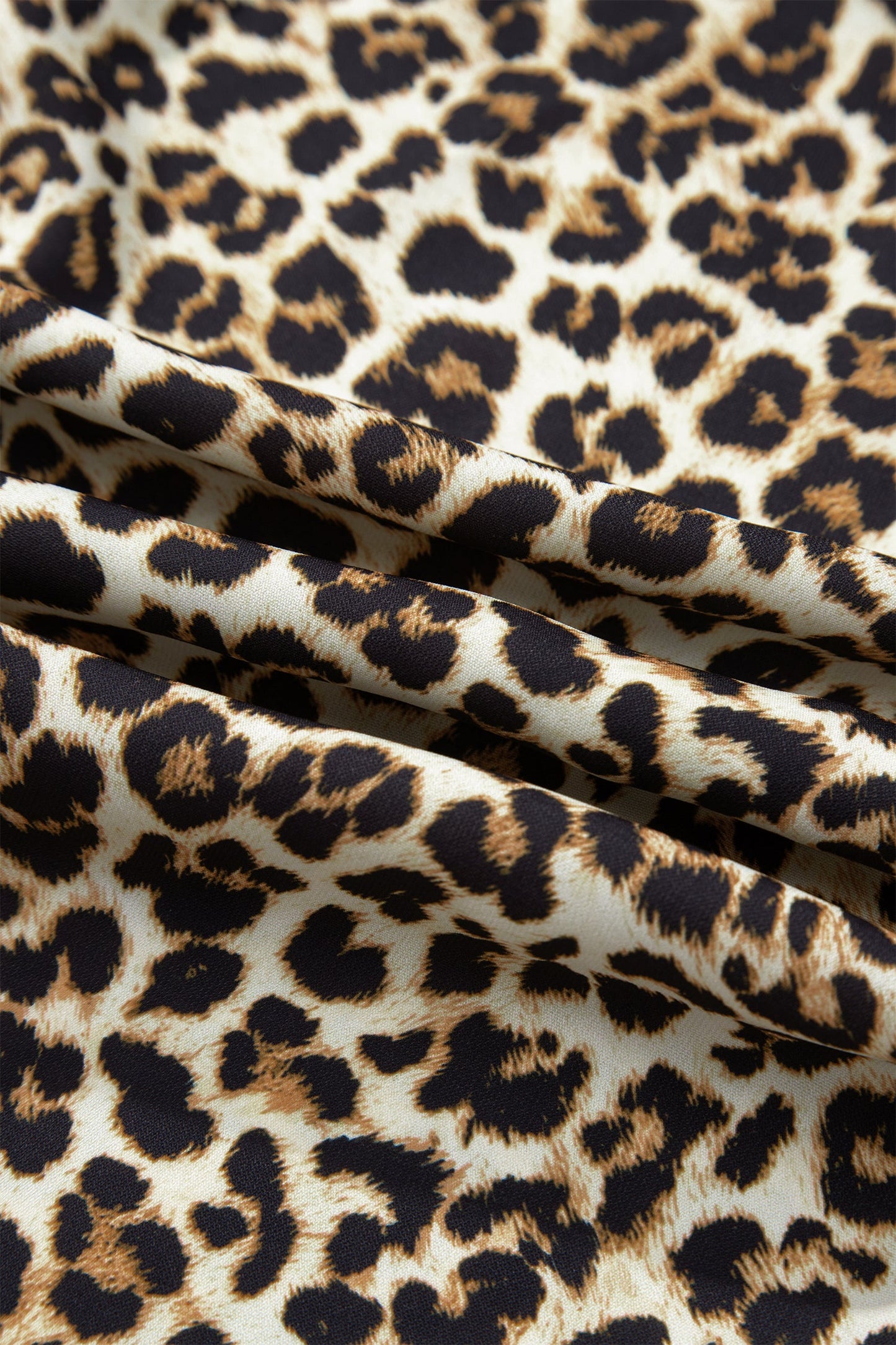 Plus Size Leopard Stripe Trim V-Neck Mini Dress