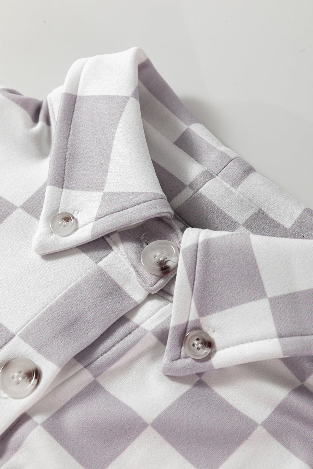 Checker Flap Pocket Button Front Shacket