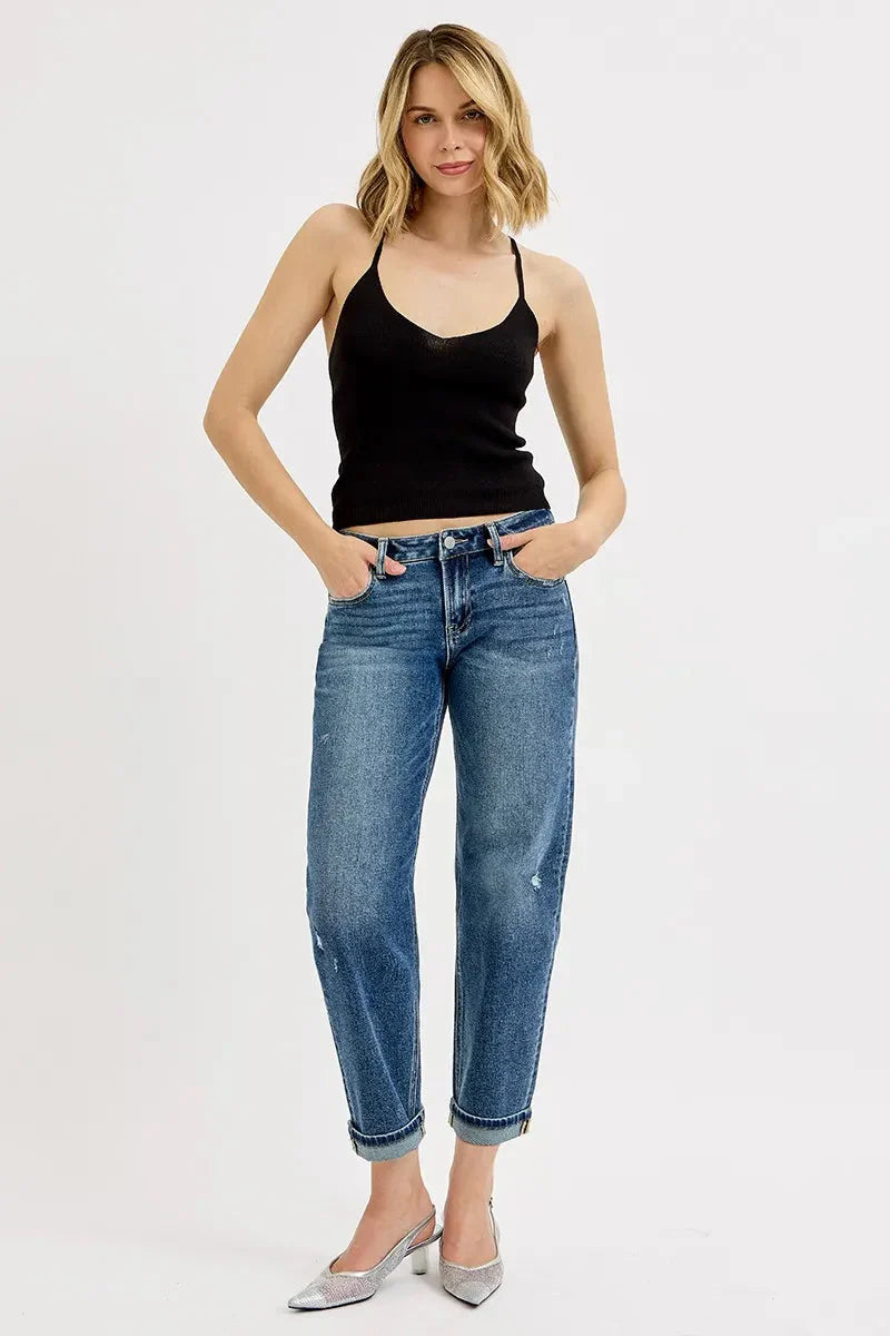 Low-Rise Crop Boyfriend RISEN Jeans – Full & Plus Size