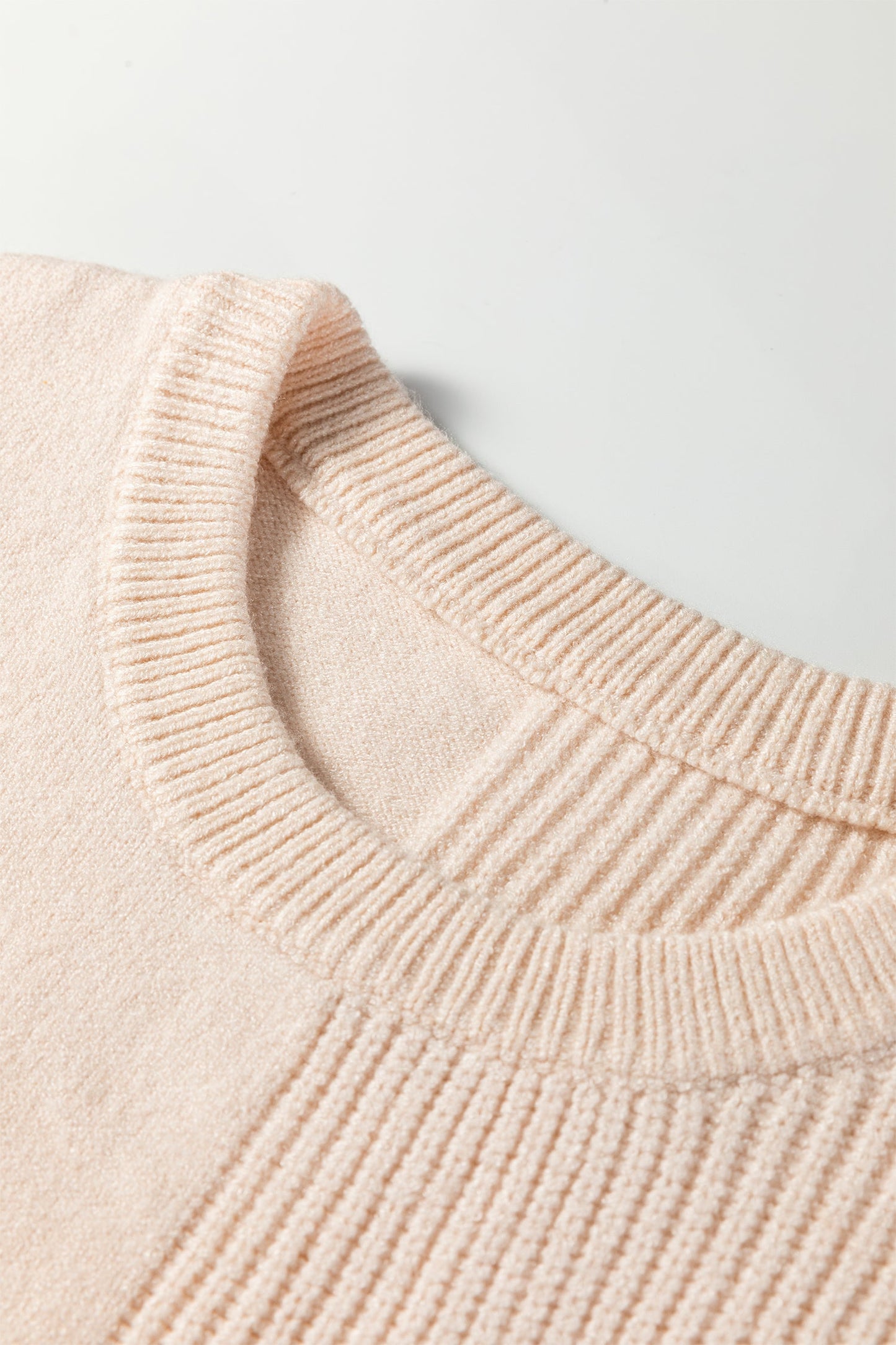 Solid Knit Patch Pocket Crewneck Sweater