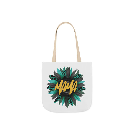 Floral Mama Canvas Tote Bag with 5-Color Straps, Eco-Friendly Shopping Bag, Gift for Mom, Mother's Day Accessory, Reusable Grocery Bag