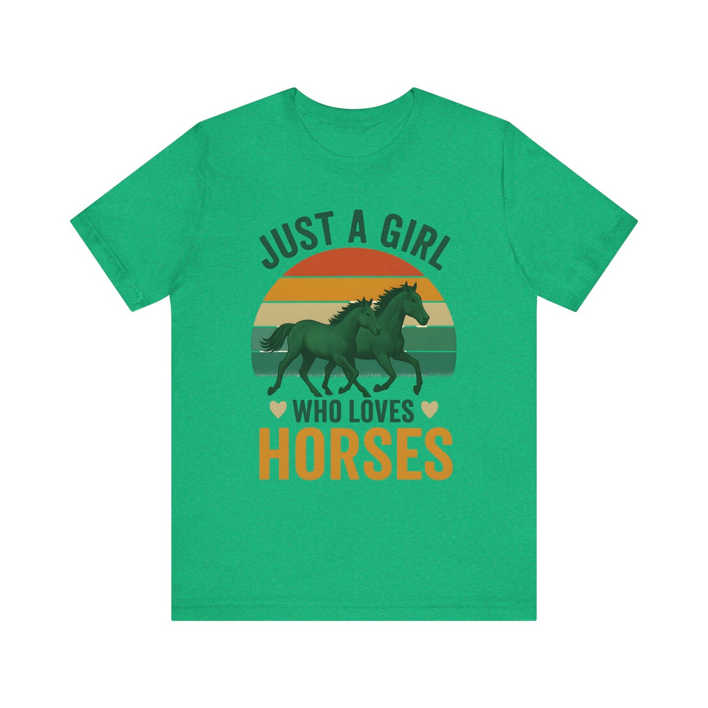 Just a Girl Who Loves Horses Tee | Horse Lover Shirt, Equestrian Gift, Casual Summer Tee, Birthday Present, Gift for Horse Girls