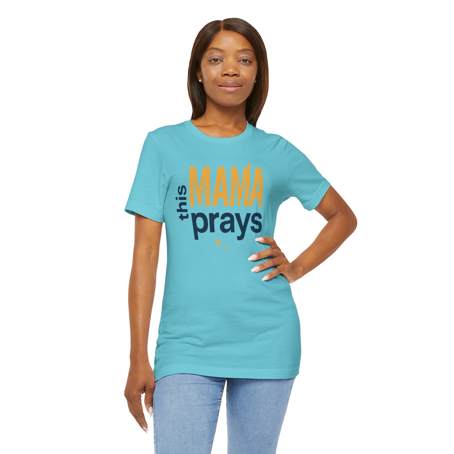 This Mama Prays Tee | Unisex Jersey Short Sleeve T-Shirt, Faith Gift, Mom Life Shirt, Inspirational Apparel, Christian Merchandise