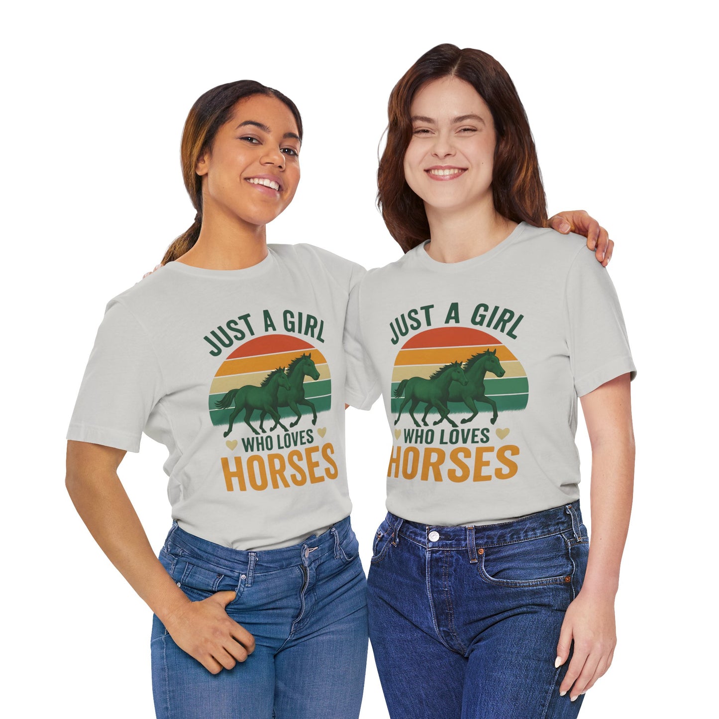 Just a Girl Who Loves Horses Tee | Horse Lover Shirt, Equestrian Gift, Casual Summer Tee, Birthday Present, Gift for Horse Girls