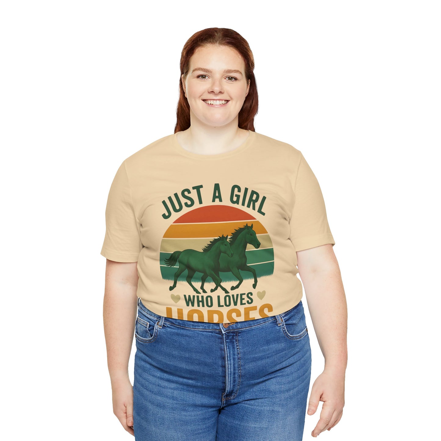 Just a Girl Who Loves Horses Tee | Horse Lover Shirt, Equestrian Gift, Casual Summer Tee, Birthday Present, Gift for Horse Girls