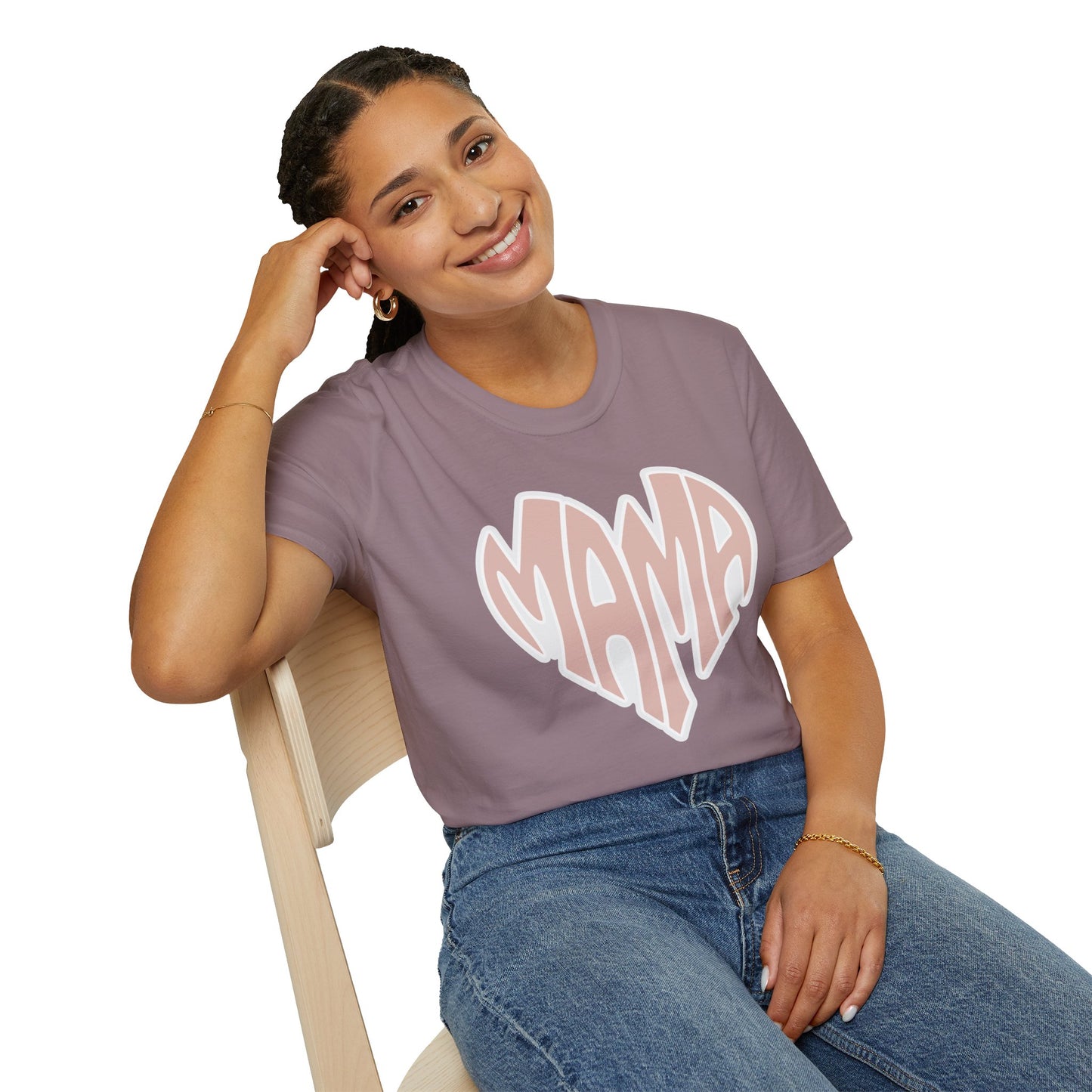 Mama Heart Unisex Softstyle T-Shirt | Gifts for Moms | Casual Wear | Mother's Day | Family Celebrations