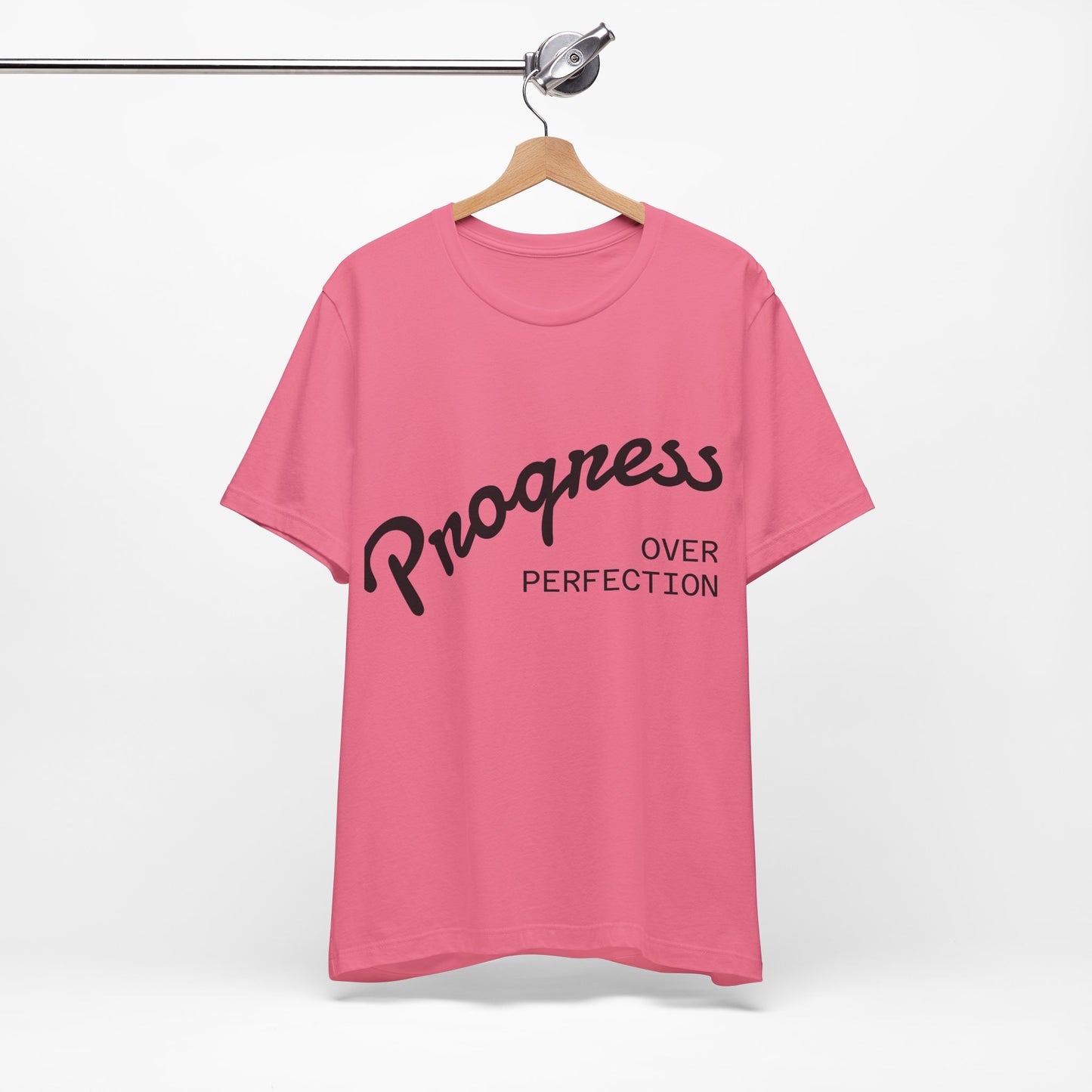 Unisex Tee: Progress Over Perfection Shirt, Motivational Top, Casual Wear, Gift for Growth Mindset, Everyday Comfort