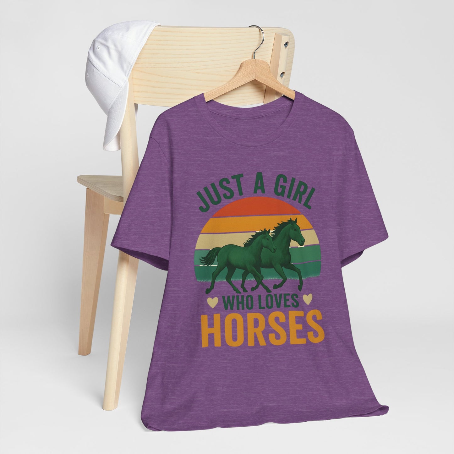 Just a Girl Who Loves Horses Tee | Horse Lover Shirt, Equestrian Gift, Casual Summer Tee, Birthday Present, Gift for Horse Girls