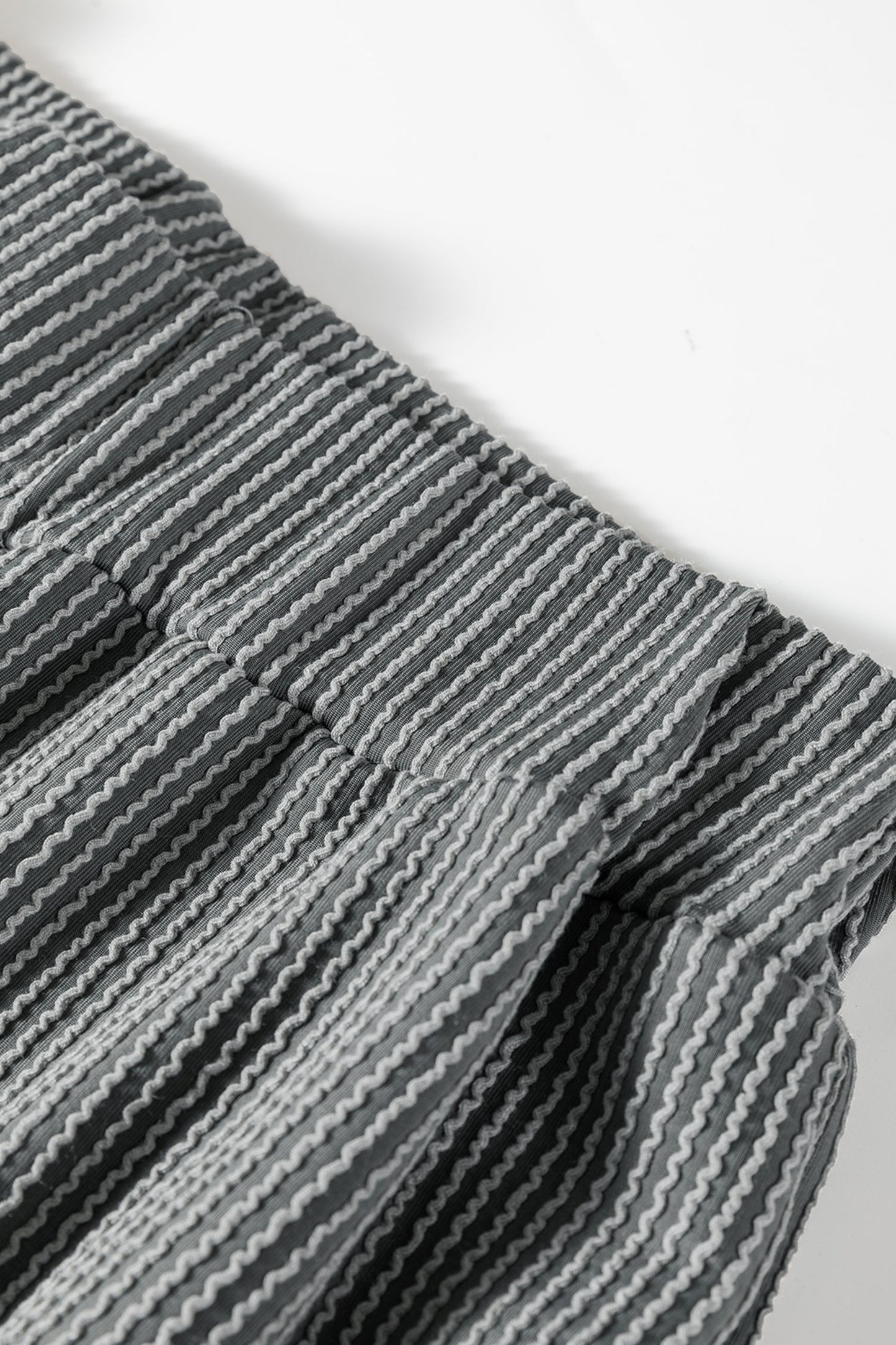 Corded Knit Mock Neck Tee and Pant Set