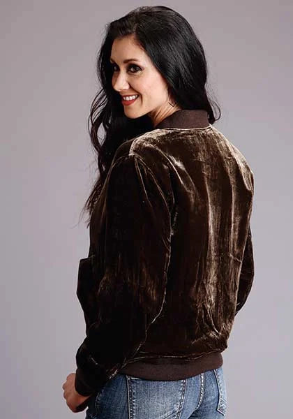 Stetson Quilted Velvet (Brown) - Women's Bomber Jacket