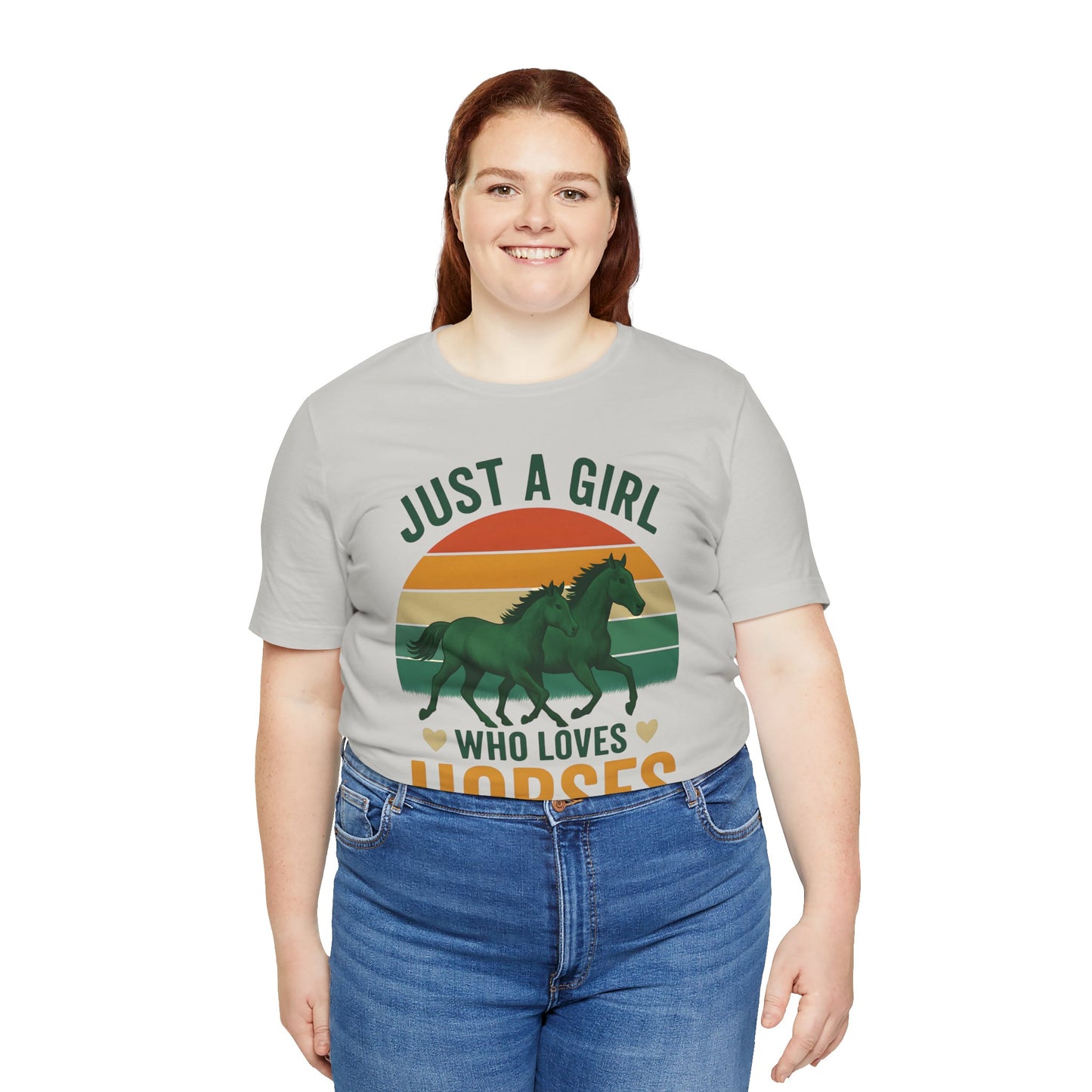 Just a Girl Who Loves Horses Tee | Horse Lover Shirt, Equestrian Gift, Casual Summer Tee, Birthday Present, Gift for Horse Girls