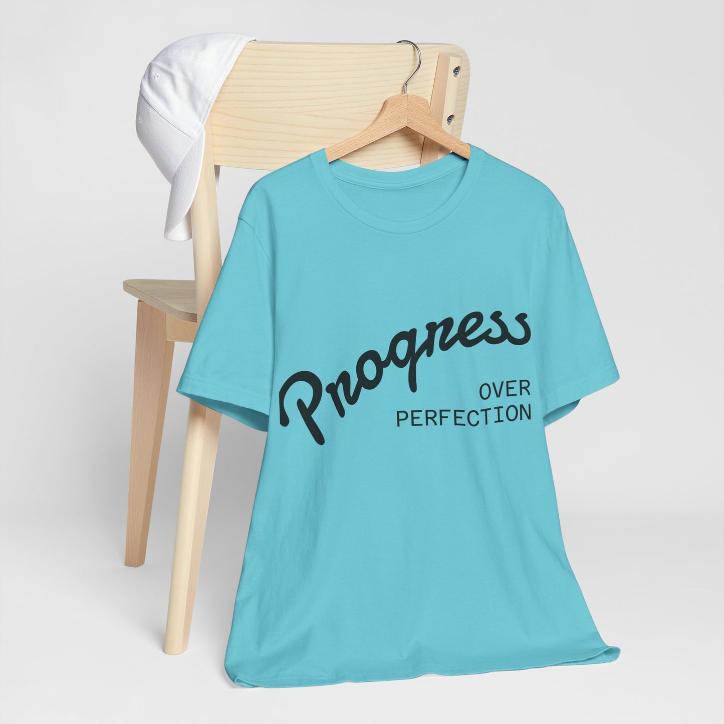 Unisex Tee: Progress Over Perfection Shirt, Motivational Top, Casual Wear, Gift for Growth Mindset, Everyday Comfort