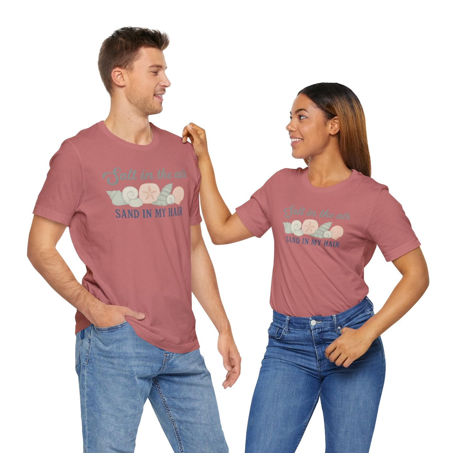 Salt in the Air, Sand in My Hair Unisex Tee | Beach Vibes Shirt, Summer Tee, Vacation Shirt, Nautical Gift, Bohemian Style