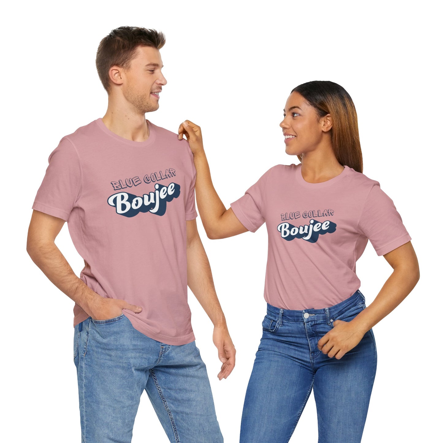 Boujee Blue Collar Unisex Tee, Trendy Graphic Shirt, Casual Wear, Gift for Him/Her, Fun Attire for Themed Parties