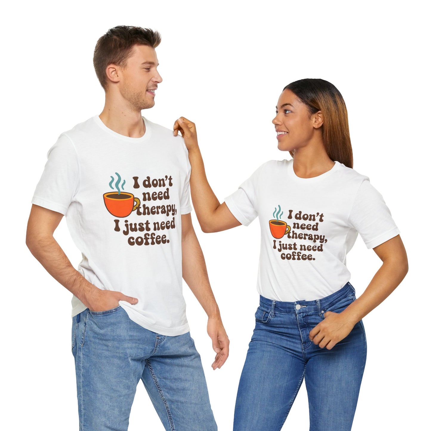 Coffee Therapy Tee, Unisex Graphic Tee, Casual Wear, Perfect Gift for Coffee Lovers, Funny T-Shirt, Everyday Comfort Wear