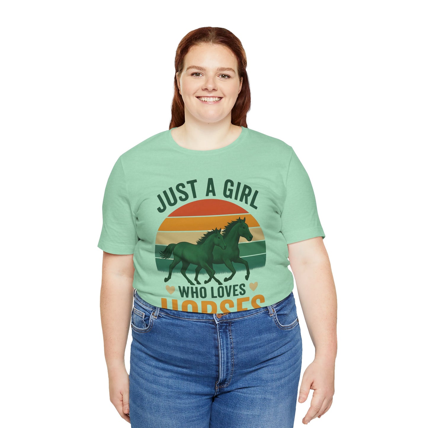 Just a Girl Who Loves Horses Tee | Horse Lover Shirt, Equestrian Gift, Casual Summer Tee, Birthday Present, Gift for Horse Girls