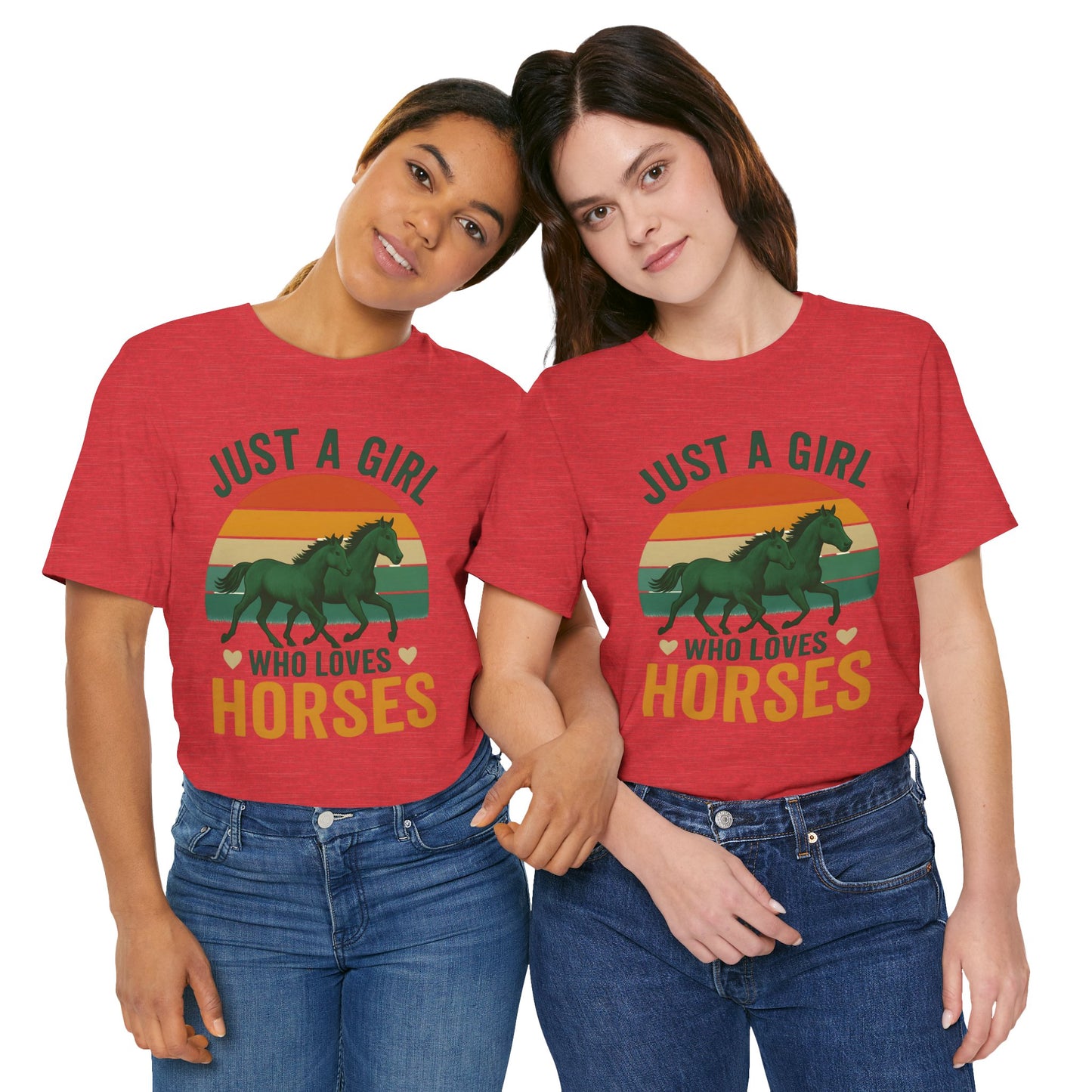 Just a Girl Who Loves Horses Tee | Horse Lover Shirt, Equestrian Gift, Casual Summer Tee, Birthday Present, Gift for Horse Girls