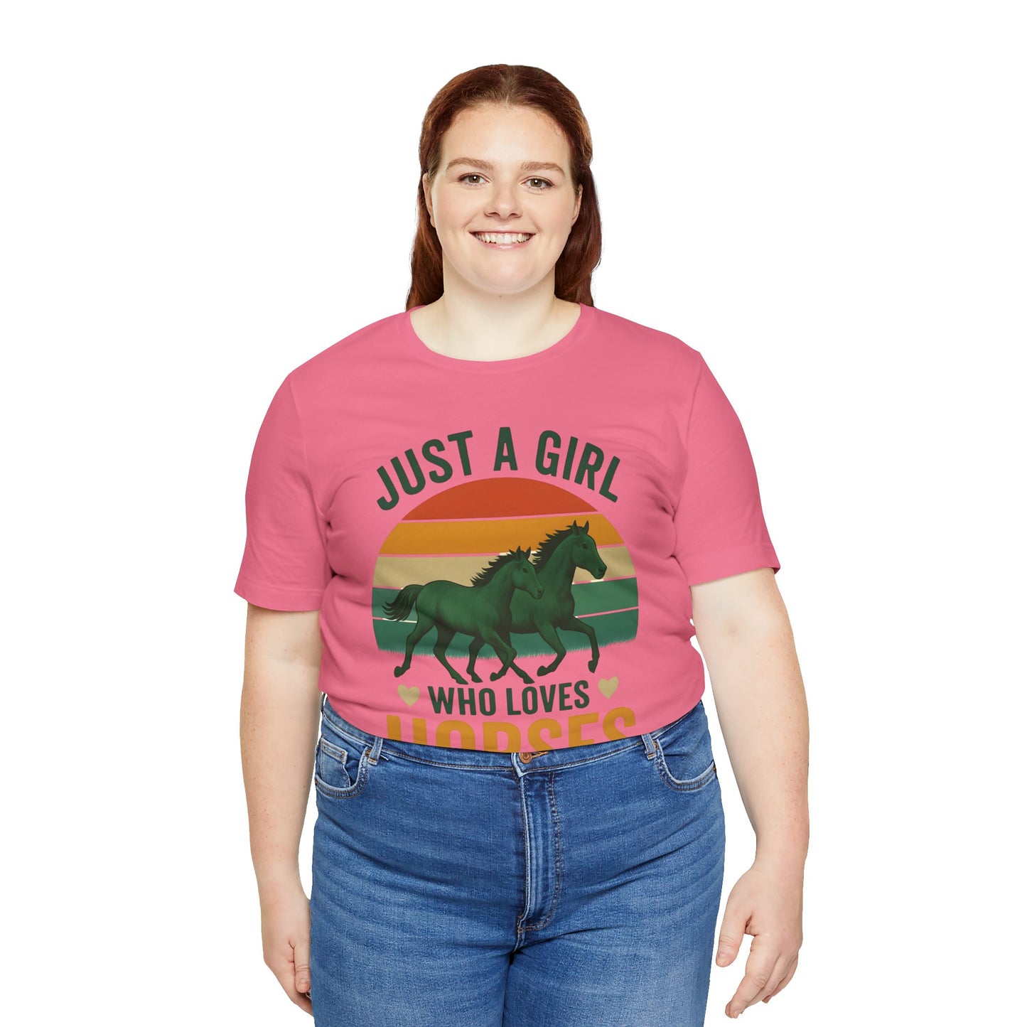 Just a Girl Who Loves Horses Tee | Horse Lover Shirt, Equestrian Gift, Casual Summer Tee, Birthday Present, Gift for Horse Girls
