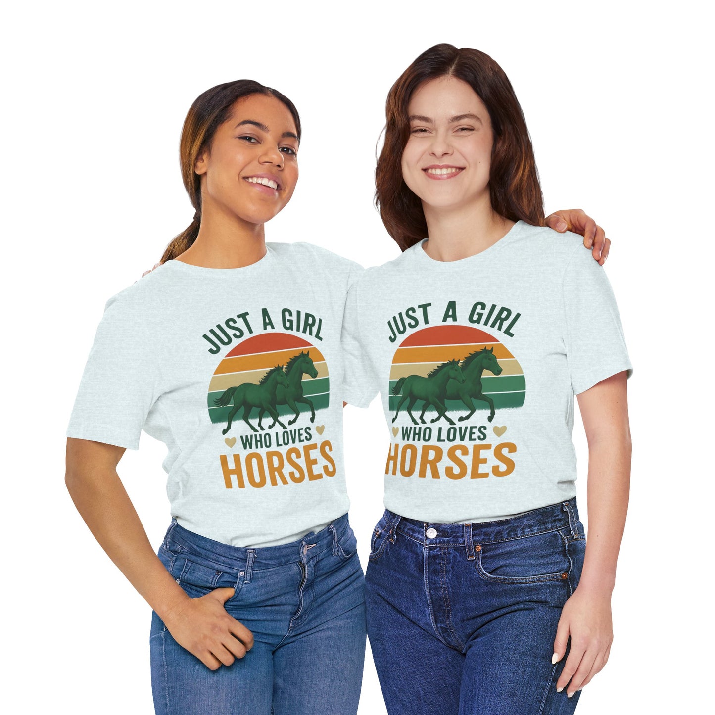Just a Girl Who Loves Horses Tee | Horse Lover Shirt, Equestrian Gift, Casual Summer Tee, Birthday Present, Gift for Horse Girls
