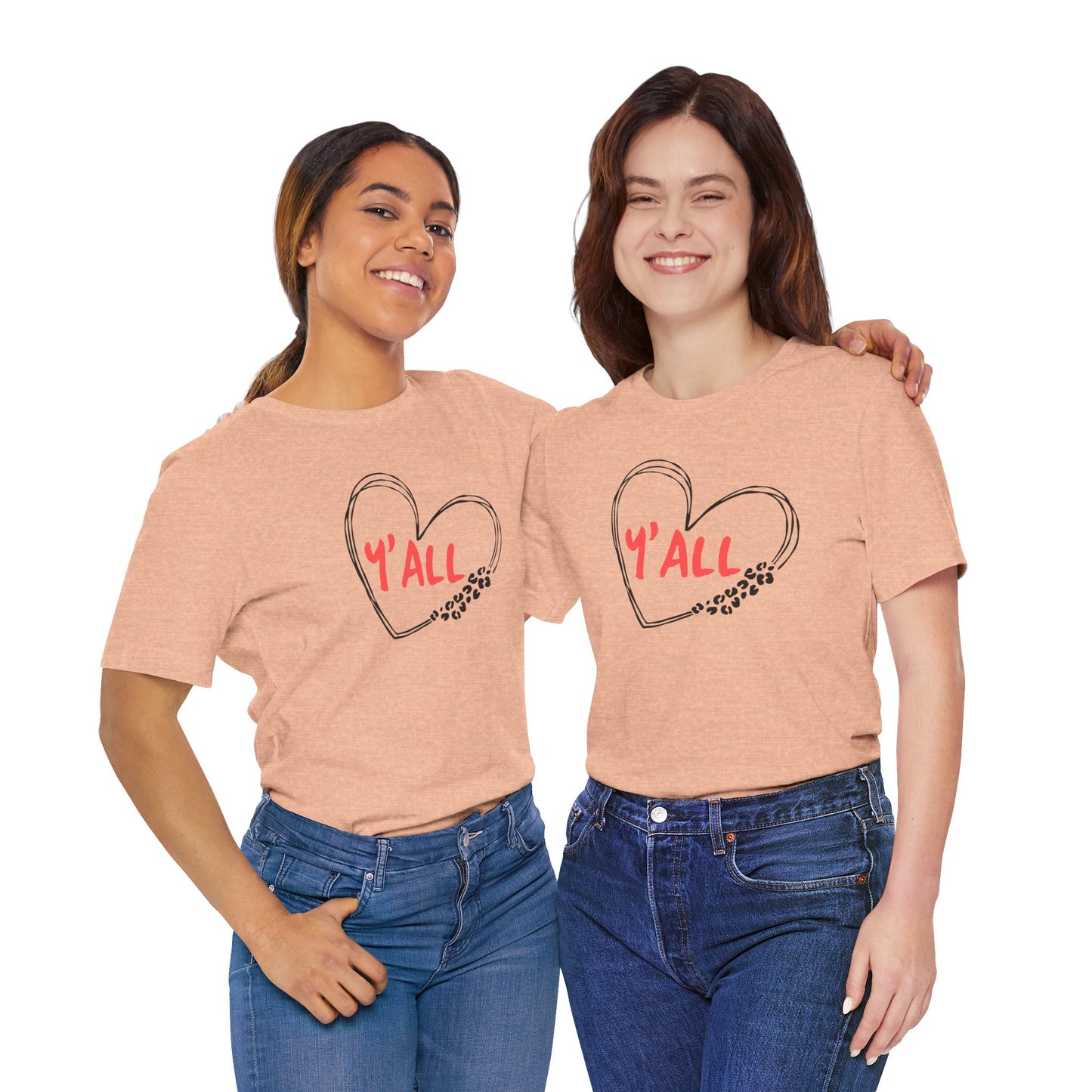 Heartfelt Love Unisex Tee - Casual Style, Y'all Shirt, Gift for Friends, Valentine's Day, Cozy Outfit, Everyday Wear
