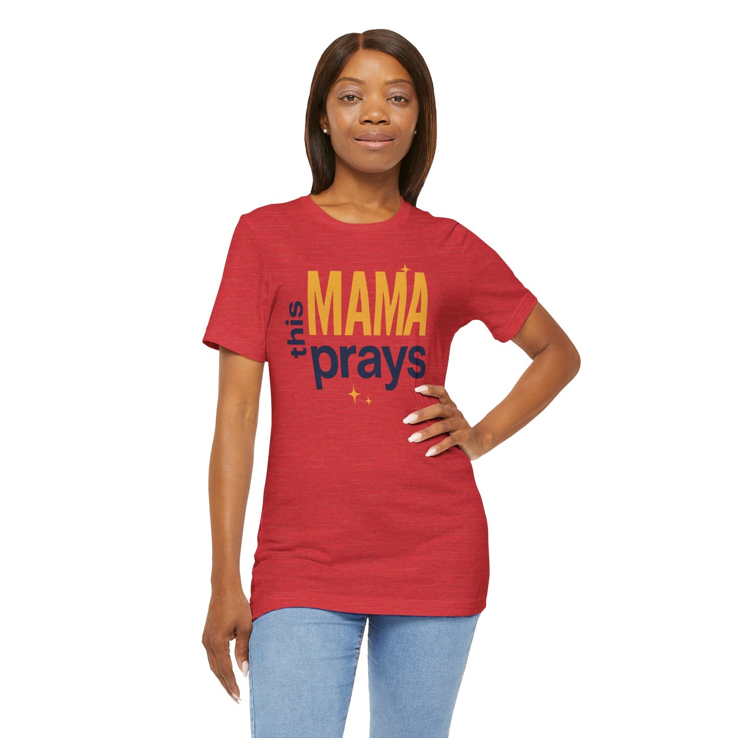 This Mama Prays Tee | Unisex Jersey Short Sleeve T-Shirt, Faith Gift, Mom Life Shirt, Inspirational Apparel, Christian Merchandise