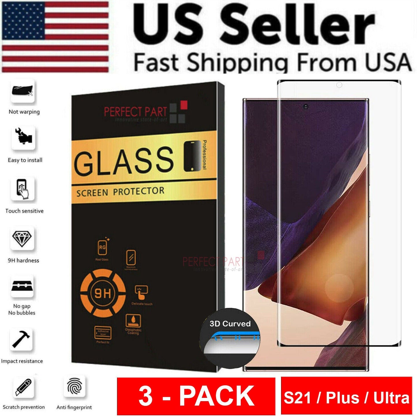 Samsung Galaxy S21 Series 3-Pack Screen Protectors