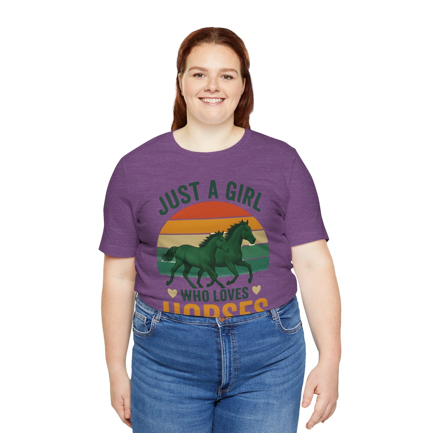 Just a Girl Who Loves Horses Tee | Horse Lover Shirt, Equestrian Gift, Casual Summer Tee, Birthday Present, Gift for Horse Girls