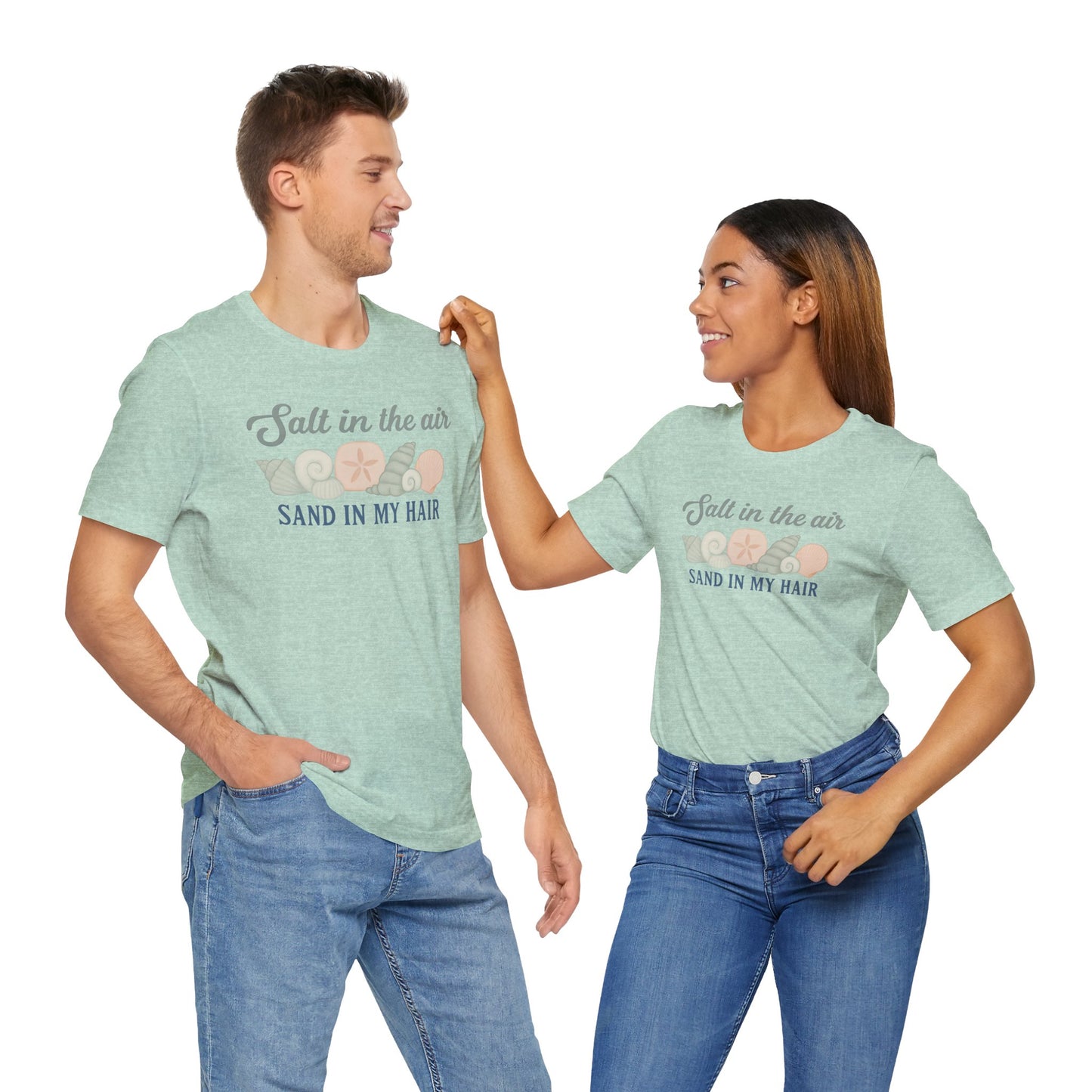 Salt in the Air, Sand in My Hair Unisex Tee | Beach Vibes Shirt, Summer Tee, Vacation Shirt, Nautical Gift, Bohemian Style